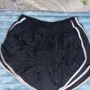 Black Athletic Shorts with White Trim